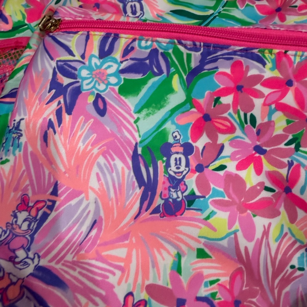 Disney Parks Lilly Pulitzer Backpack Large Dreamin Minnie Daisy Pink Bag - Picture 3 of 11